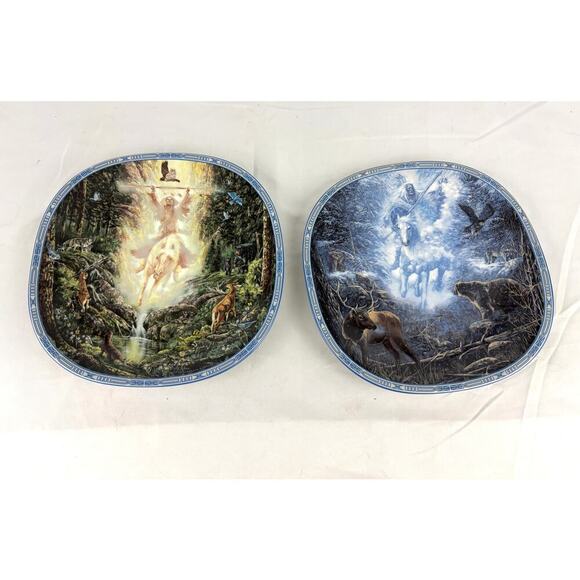 VTG Lot of 2 Decorative Collectors Plates Visions of the Sacred 1990s Limited - Picture 1 of 16